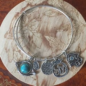 Adjustable Sterling Silver Charm Bracelet